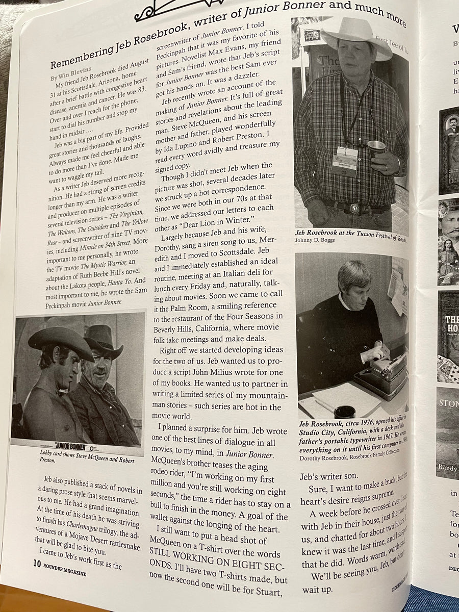 Jeb Rosebrook remembered in Roundup Magazine – BearManor Media
